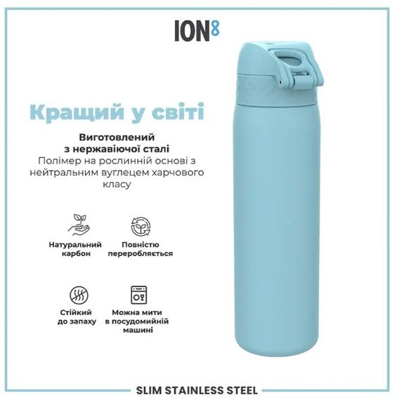 Бутылка для воды металлическая ION8 600 мл Stainless Steel Alaskan Blue (I8SS600ABLU2) | Зображення 1