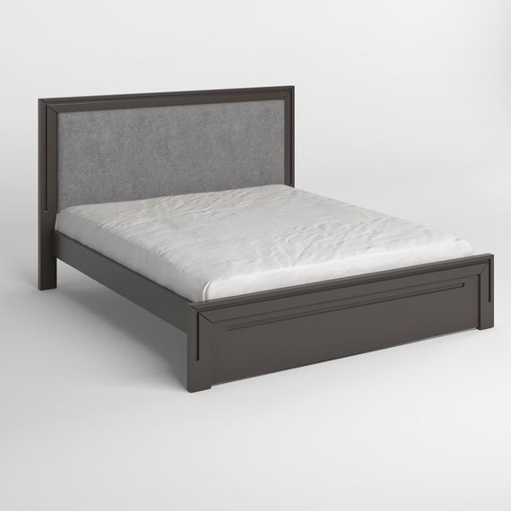 Двоспальне дерев&#039;яне ліжко Mebigrand Торонто Т4 Графітовий (RAL9011)/Аляска 93 (сірий) 160х200 см (MBG-9452) | Зображення 1