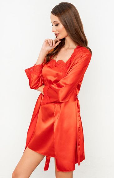 Комплект халат и сорочка LivCo Corsetti Jacqueline Красный S/M | Зображення 3
