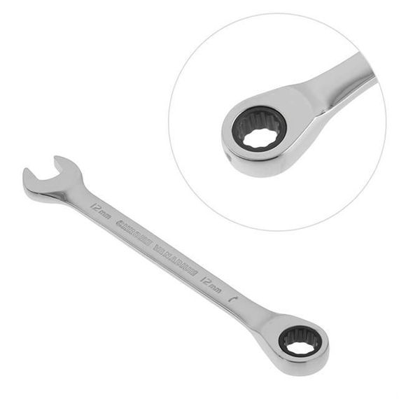 Ключ комбінований з тріскачкою 12 мм Cr-V; PROF DIN3113 INTERTOOL XT-13521 | Зображення 1