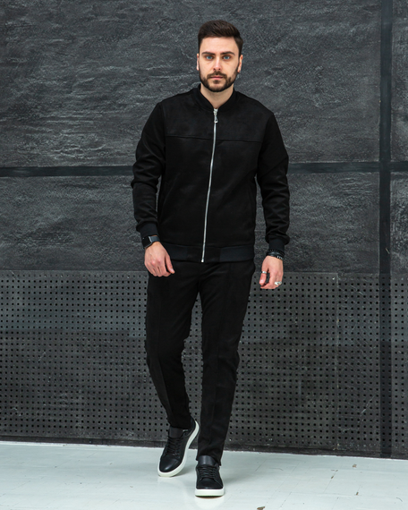 Комплект замш чёрный S XL