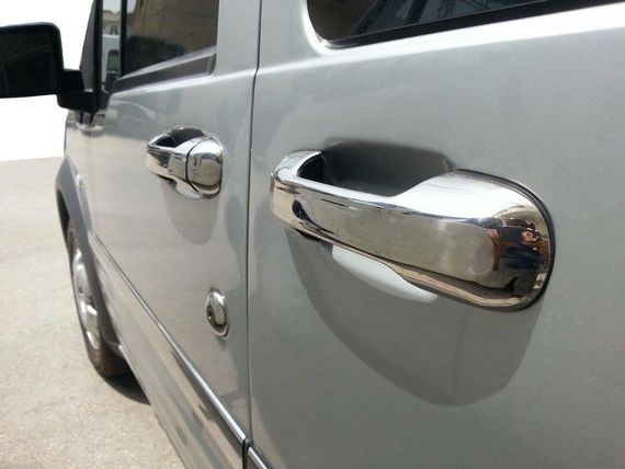 Накладки на ручки (4 шт., нерж.) Carmos - Турецька сталь для Ford Connect 2002-2006 рр | Зображення 1