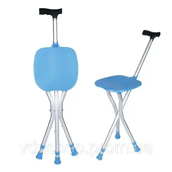 Складная трость-стул, палка-сиденье на 3-х ножках для ходьбы пожилых людей | Зображення 1