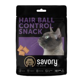 Хрустящие лакомства Savory Cats Snacks Pillows Hair Ball Control для взрослых котов, подушечки для выведения шерсти, 180 г