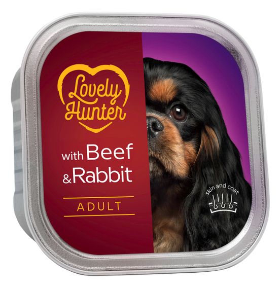 Корм Lovely Hunter Adult Beef and Rabbit вологий з яловичиною та кролятиною для дорослих собак 150 гр