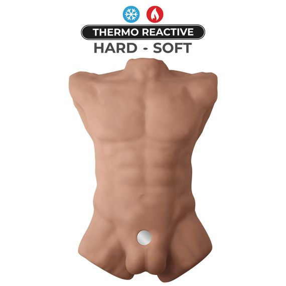 Торс з фалоімітатором на присосці SilexD Apollo L Male Torso Caramel | Зображення 1