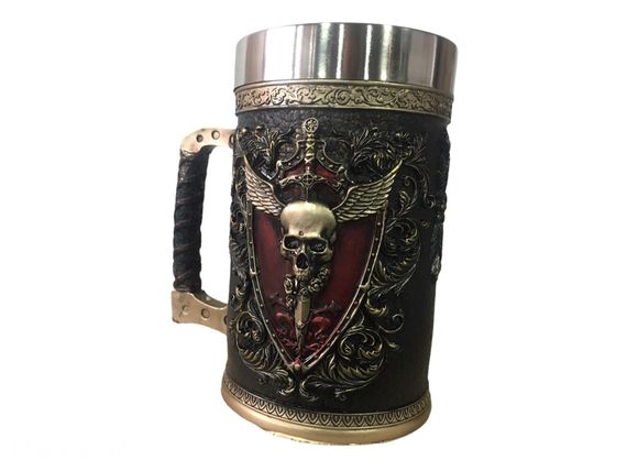 Кружка Чашка 3D Skull Mug Череп Пивная кружка с Гербом Крылатого Черепа | Зображення 3