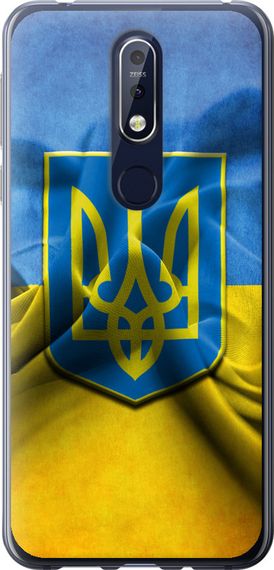 Чехол на Nokia 7.1 Флаг и герб Украины 1 "375u-1593-17620"