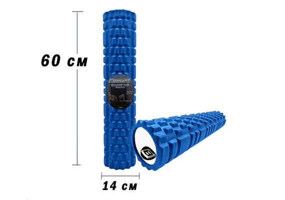 Масажний ролер EasyFit Grid Roller 60 см v.3.1 синій (EF-2037-BL) | Зображення 1