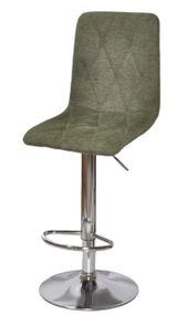 Барный стул Melvin Fred Bar CH-Base, хромированная опора Ø 385, с регулировкой высоты сиденья, мягкая обивка текстиль оливковый BREGO-77