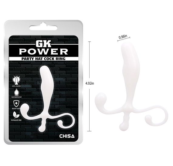 Стимулятор простаты Chisa GK Power Party с анатомическим рельефом, белый sexstyle