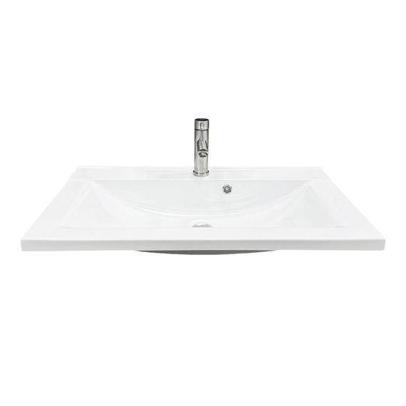 Раковина накладна Adamant QUANTO 80, прямокутна, сифоном Click-Clack + змішувач (4824296208201) | Зображення 2