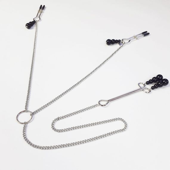 Затискач для сосків та клітора Art of Sex - Nipple and clit clamps Black Pearl | Зображення 1