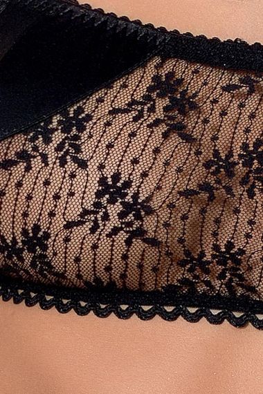 Комплект білизни Passion Exclusive PETRA SET L/XL, black, стрінги, широкий пояс, ліф-топік sexstyle | Зображення 2