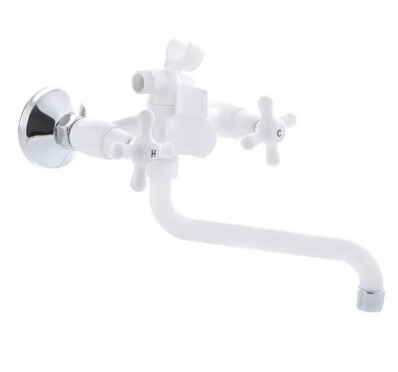 Змішувач для ванни Plamix Amax-142 Білий (без шланга і лійки) (PM0585)