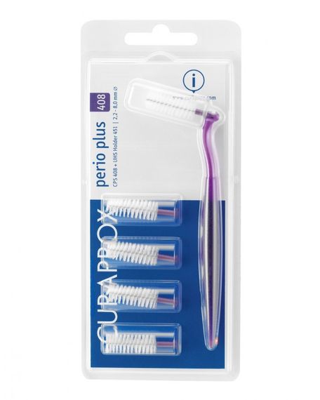 Набір міжзубних йоржиків Curaprox CPS 408 Set (5шт.) + тримач UHS 451