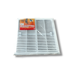 Вентиляційна решітка з сіткою від комах 350×350 – велика, декоративна, пластикова