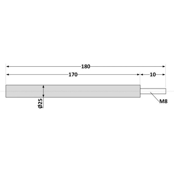 Магниевый анод Aquahot 170х25,5 мм 80 л | Зображення 1