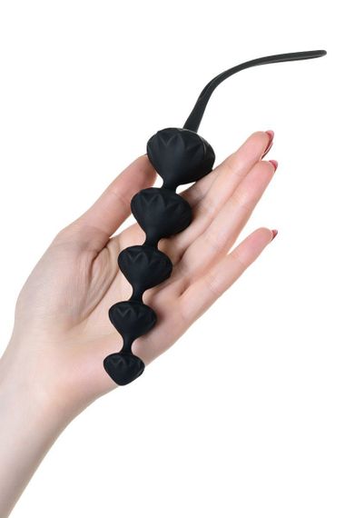 Набор анальных бус Satisfyer Beads Black, силикон, макс. диаметр 3,3 см и 3,5 см | Зображення 2