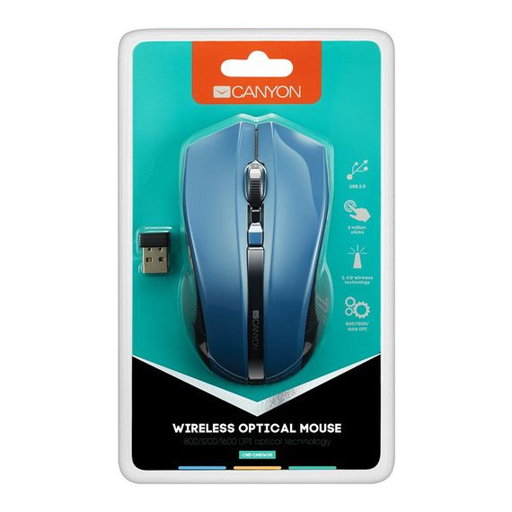 Мишка Canyon MW-5 Wireless Blue-Black (CNE-CMSW05BL) | Зображення 3