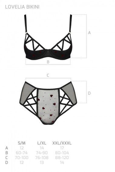 Эротический комплект с рисунком Passion LOVELIA BIKINI S/M, black sexstyle | Зображення 6