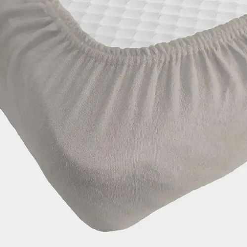 Світло сіре Простирадло махрове на резинці з наволочками Anisa (220х240+30 см) | Зображення 2