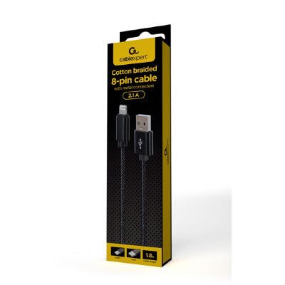 Дата кабель USB 2.0 AM to Lightning 2.0m 2.1A Cablexpert (CCDB-mUSB2B-AMLM-6) | Зображення 1