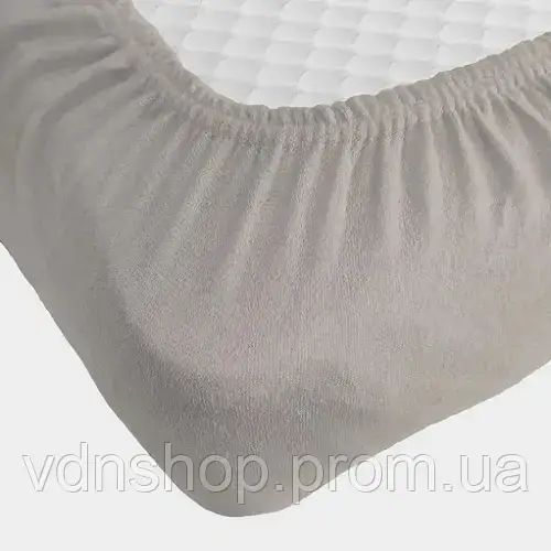 Світло сіре Простирадло махрове на резинці з наволочками Anisa (220х240+30 см) | Зображення 2