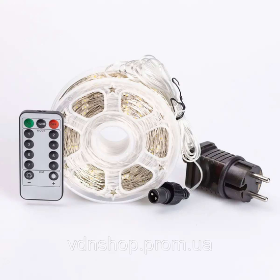 Гірлянда роса на пульті 200 метрів на 2000 світлодіодів крапля білий провід жовтий 2000L200MWY | Зображення 9