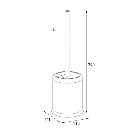 Йоржик для унітазу Mixxus Topper-TB0201 SS Color, підлоговий, нержавійка (MI7093) | Зображення 1