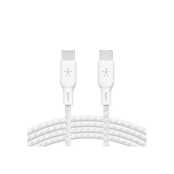 Дата кабель USB-C to USB-C 2.0m 100W white Belkin (CAB014BT2MWH)