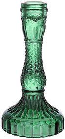 Набір 12 скляних свічників "Crystal Glass" 17см, зелений