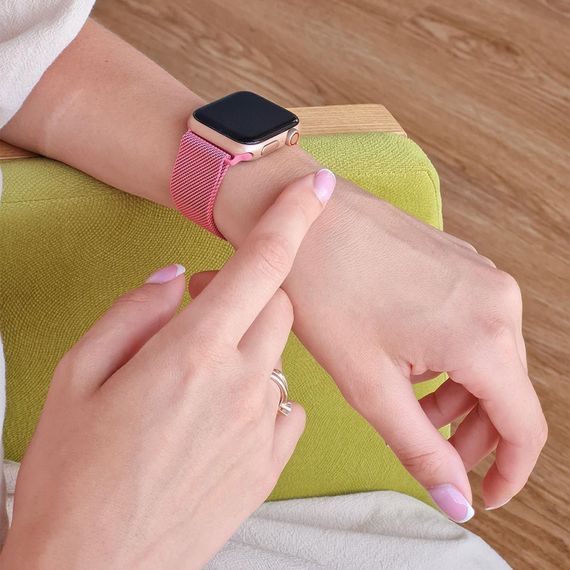 Ремешок Apple Watch Milanese Loop 38/40/41 mm, ремешок для часов apple, ремешок магнитный для смарт часов light purple | Зображення 6