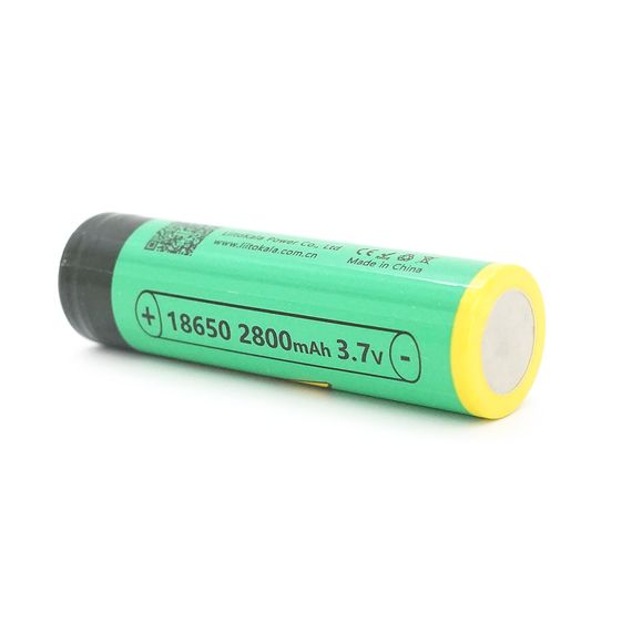 Акумулятор 18650 Li-Ion LiitoKala LT28A, 2800mAh , 35A, 3.7V (2.5-4.2V), 18.3*65.05mm, LowTemp-40-60℃, Black/Green | Зображення 2