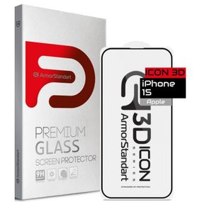 Стекло защитное Armorstandart Icon 3D Apple iPhone 15 Black (ARM68213)
