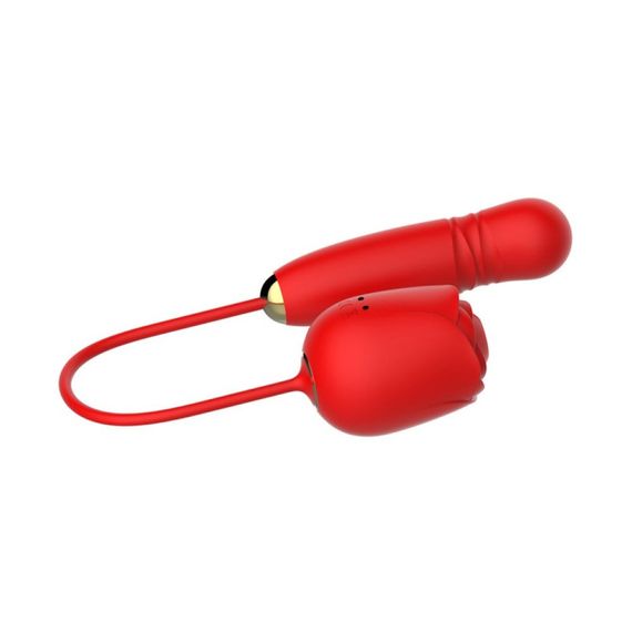 Вакуумный стимулятор в виде розы Every Night Toys с пульсацией, красный Sex Aura | Зображення 3