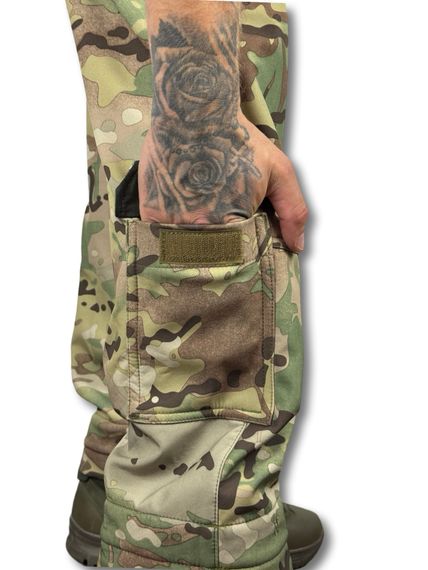 Зимові тактичні штани ЗСУ на флісі Softshell від RAPTOR TAC Мультикам 52/3 | Зображення 9