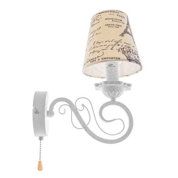 Бра настенное накладное прованс с абажуром BKL-661W/1 E14 WH | Зображення 2