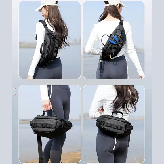 Бананка чоловіча без принту, Поясна сумка без принту підліток, Бананка для чоловіків KZ-27 | Зображення 8