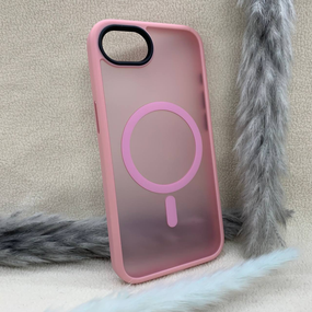 Чохол для Iphone 16e Wlons протиударний PC+TPU MagSafe Матовий Рожевий