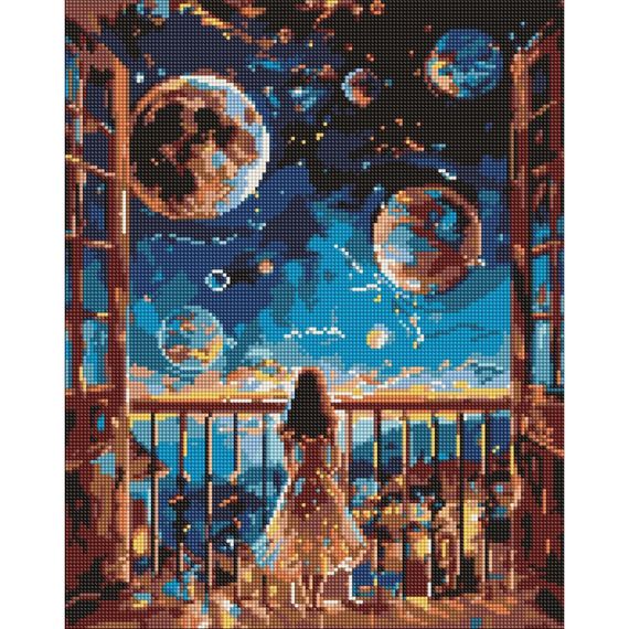 Алмазна мозаїка "Мрійлива ніч" ©art_selena_ua AMO8077, 40х50 см