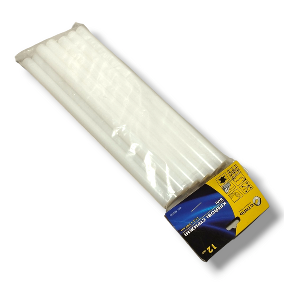 Клейові стрижні - 11,2х200мм Бiлий 12шт. в упак., Сталь (арт.80200) | Зображення 1