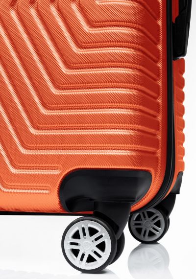 Велика пластикова валіза на колесах 115L GD Polo жовтогарячий | Зображення 3