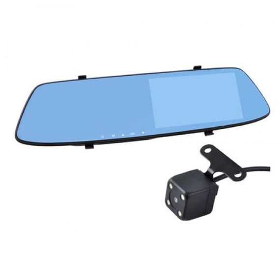 Автомобільний відеореєстратор-дзеркало L-9003 4,3" TOUCH SCREEN 2 камери 1080P Full HD | Зображення 2