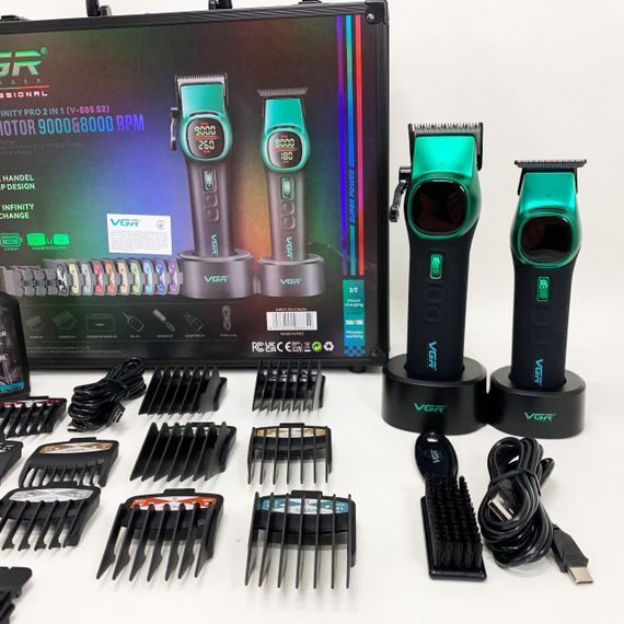 Акумуляторная машинка для стрижки VGR V-885 S2 GREEN, Надежная машинка для стрижки ZW-13 | Зображення 9