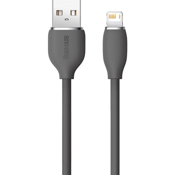 Дата кабель USB 2.0 AM to Lightning 2.0m 2.4A Jelly Liquid Silica Gel Black Baseus (CAGD000101) | Зображення 1