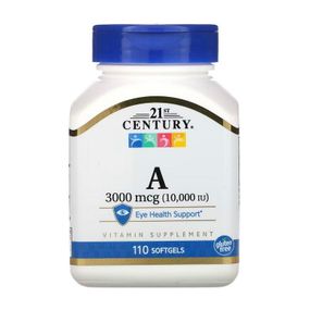 Вітамін А 21st Century Vitamin A 3000 mcg (10 000 IU) 110 softgels
