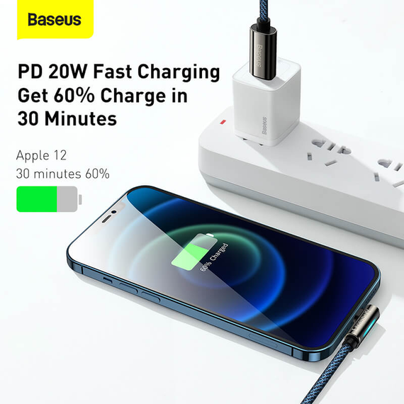 Baseus Legend Series Elbow Fast Charging Data Cable  2 m, 20W кабель для ігорн на телефоні, кабель apple | Зображення 6