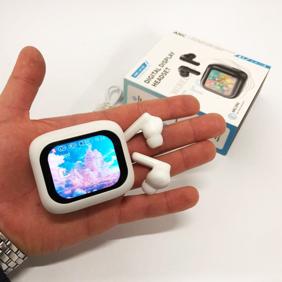 Навушники бездротові LX-10 TWS Earbuds з LED дисплеєм, Bluetooth гарнітури, Вакуумні навушники. Колір: білий | Зображення 1