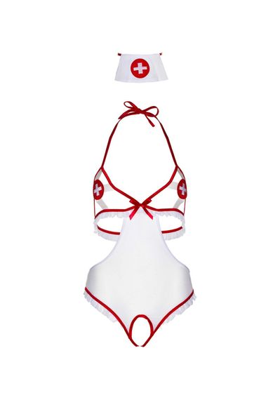 Рольовий костюм зухвалої медсестри Leg Avenue Roleplay Naughty Nurse One Size Біло-червоний | Зображення 6